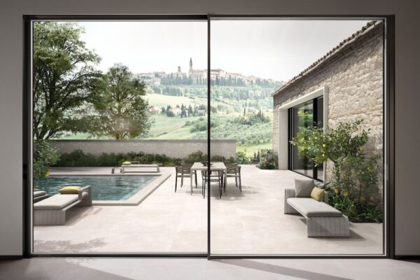 Hệ thống cửa trượt nhôm Schuco ASE 67 PD. Trong ảnh là hệ thống cửa trượt nhôm Schuco ASE 80.